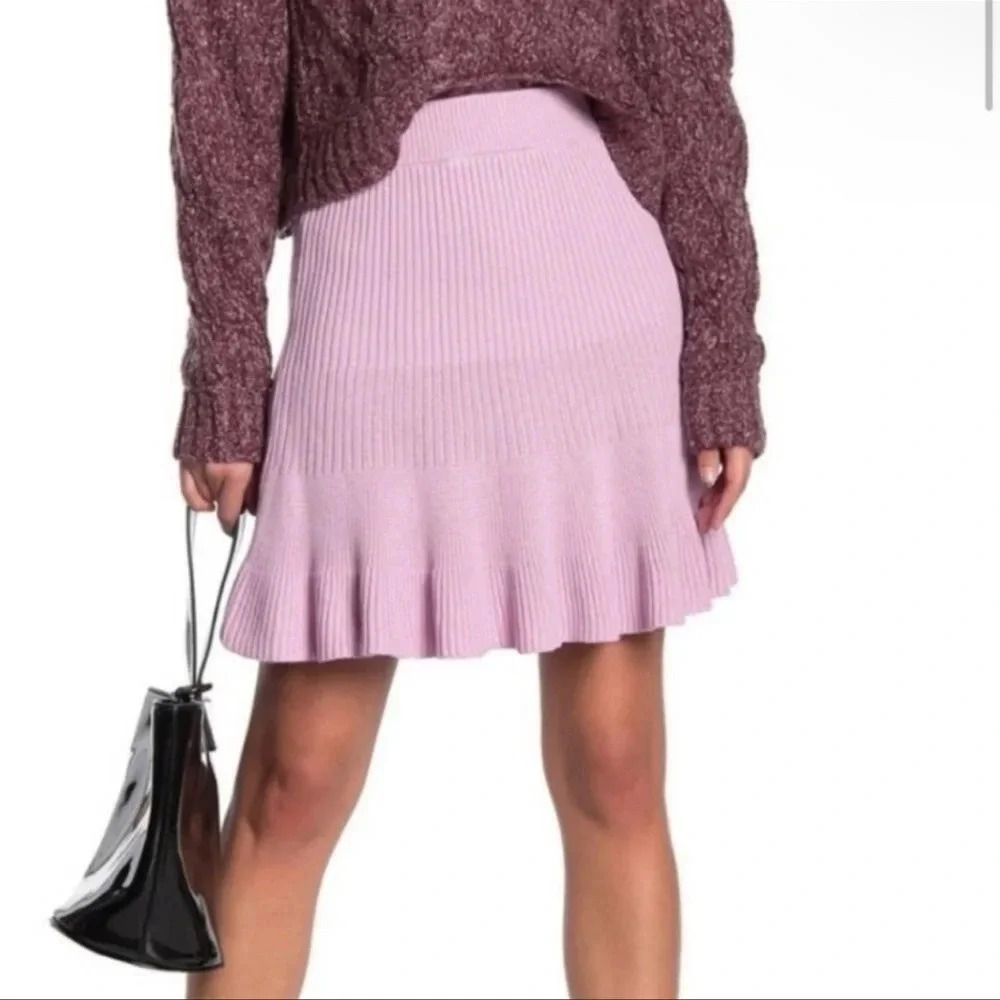 NWT // Free People New Orchid Ribbed Knit Skirt // XS